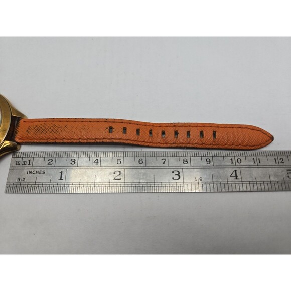 Michael Kors MK2275 Slim Runway Gold Tone Orange Leather Watch New Battery Women main image 12